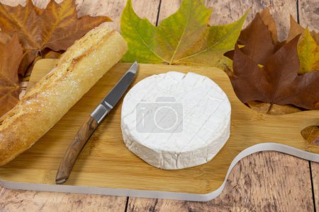 Téléchargez les photos : Coulommiers fromage et baguette close up - en image libre de droit