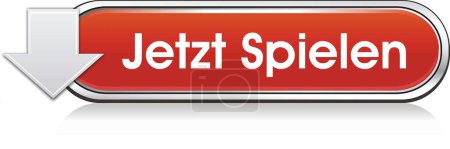 Téléchargez les photos : Bouton rouge avec l'écriture allemande sur elle jouer maintenant - en image libre de droit