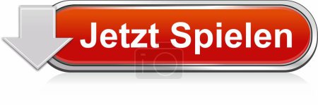 Téléchargez les photos : Le mot "play now" écrit en allemand sur un bouton rouge - en image libre de droit