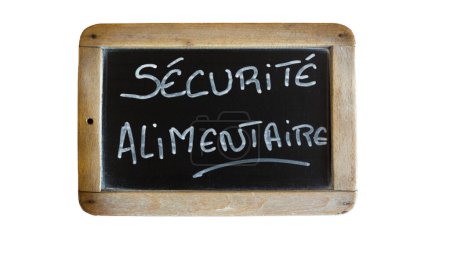 Photo for The words 'food security' written in French on a slate - Royalty Free Image