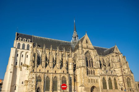 Photo for View of the basilica in the town of Saint-Quentin in northern France - Royalty Free Image