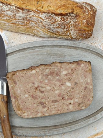 country terrine, close-up, on a table