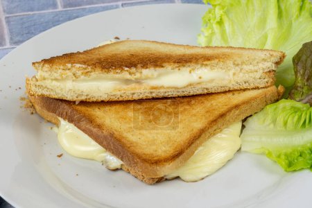 cheese toast, close-up, on a plate