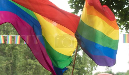 Photo for For gender Identities the symbol  is the rainbow flag - Royalty Free Image