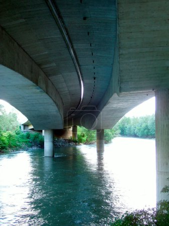 a concrete girder bridge as a structure that crosses natural obstacles for traffic and transport