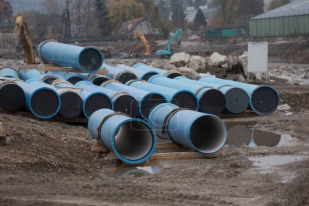 eine Wasserleitung oder eine Pipeline in der Bauindustrie