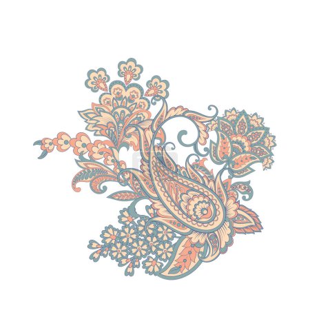 Illustration for Paisley Floral oriental ethnic Pattern. Vector Arabic Ornament - Royalty Free Image