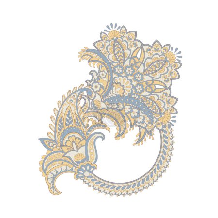 Illustration for Paisley isolated pattern. Vintage illustration in batik style - Royalty Free Image