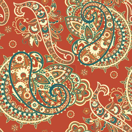 Illustration for Paisley seamless pattern. Vector ethnic ornament - Royalty Free Image