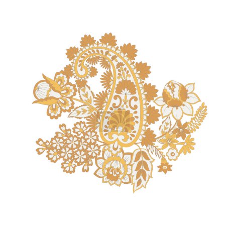 Illustration for Paisley Damask ornament. Isolated Vector illustration - Royalty Free Image