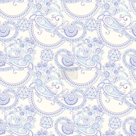 Illustration for Paisley seamless vector pattern. Vintage background in batik style - Royalty Free Image