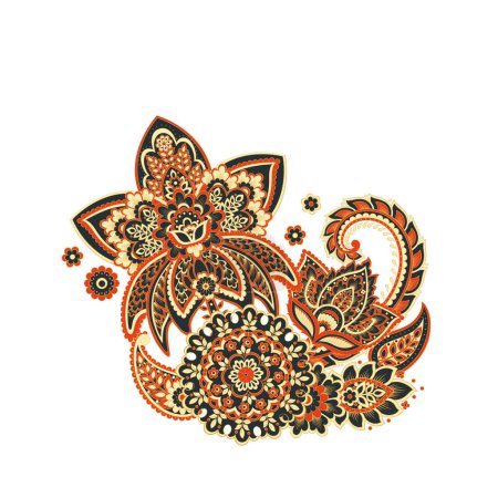 Isolated paisley vector ornament