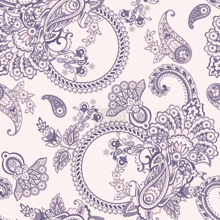 Paisley seamless pattern. Indian floral vector ornament 