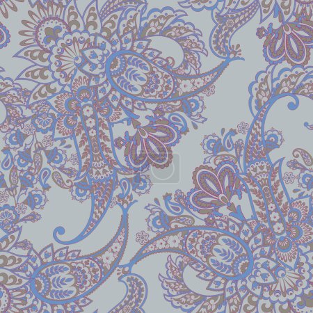 Nahtloses Muster mit Paisley-Ornament. Ornate florale Dekoration. Vektorillustration