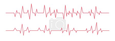 Ilustración de Red heartbeat line on white background. Pulse Rate Monitor. Vector illustration. - Imagen libre de derechos