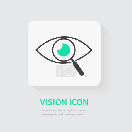 Ilustración de Icono de visión. Concepto de crecimiento de empresa. icono plano para aplicaciones y sitios web. Ilustración vectorial. - Imagen libre de derechos