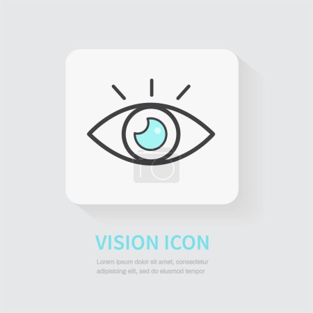 Ilustración de Icono de visión. Concepto de crecimiento de empresa. icono plano para aplicaciones y sitios web. icon.Vector ojo ilustración. - Imagen libre de derechos