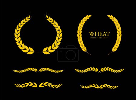 Illustration for Gold laurel wreath icon. Wheat ears icons set. depicting an award, winner, achievement, emblem. Vector illustration - Royalty Free Image