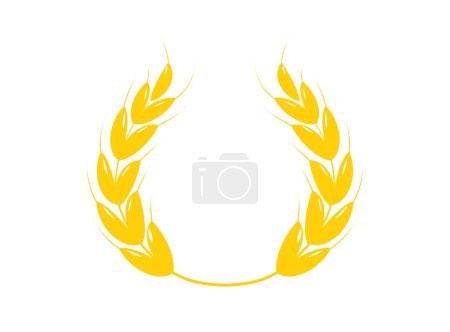 Illustration for Gold laurel wreath icon. Wheat ears icons. depicting an award, winner, achievement. Vector illustration - Royalty Free Image