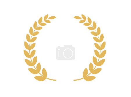 Illustration for Gold laurel wreath icon. Wheat ears icons. depicting an award, winner, achievement, emblem. Vector illustration - Royalty Free Image
