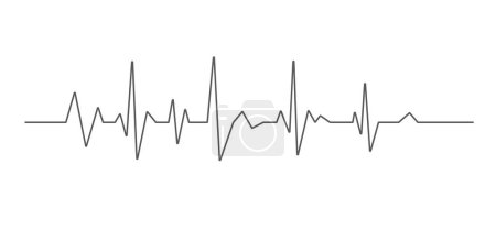 Heartbeat Line in Heart on white background. Heartbeat icon. Vector illustration