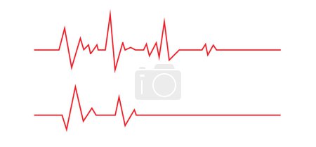 Heartbeat Line in Heart auf weißem Hintergrund. Herzlinie-Symbol. Vektorillustration
