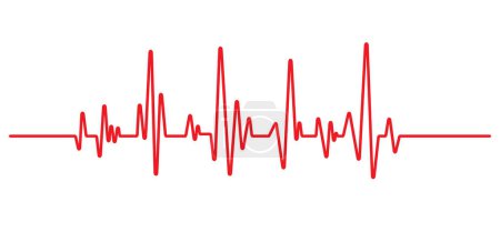 Heartbeat Line on white background. Pulse Rate. Heart line icon. Vector illustration