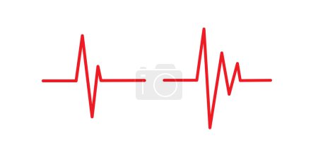 Red heartbeat line icon. Pulse Rate icon. Vector illustration