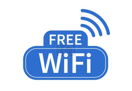 Téléchargez les illustrations : Icône wifi gratuit. Icône wifi et sans fil sur fond blanc. Illustration vectorielle - en licence libre de droit