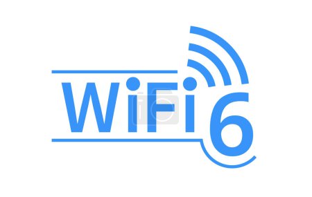 Téléchargez les illustrations : Icône WiFi 6. Technologie Wifi6 réseau de télécommunications de nouvelle génération. Icône Réseau sans fil Wi-Fi. Illustration vectorielle - en licence libre de droit