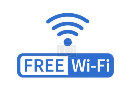 Téléchargez les illustrations : Icône wifi gratuit. Icône sans fil et wi-fi sur fond blanc. Illustration vectorielle - en licence libre de droit