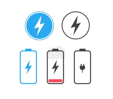 Fast charging icon. Wireless charging. Level battery energy. Vector illustration.