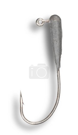 Photo for Drop shadow under a smooth jig head and attached hook designed for an angler's terminal tackle - Royalty Free Image