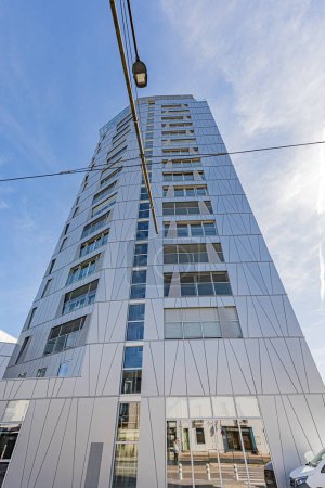 Photo for Tour Elithis Arsenal in Dijon, the second positive energy tower to be inaugurated. Tour Elithis Arsenal a Dijon, deuxieme tour a energie positive qui vient d'etre inauguree. - Royalty Free Image