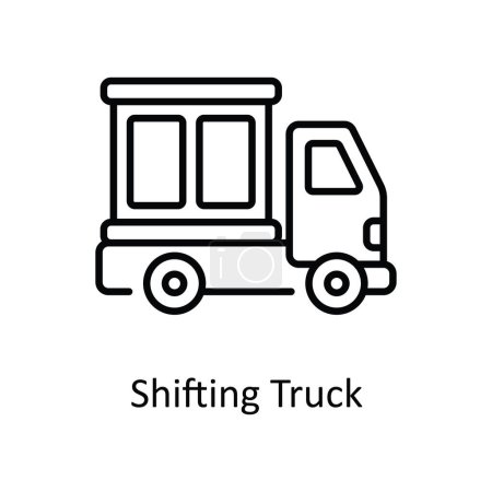 Ilustración de Desplazamiento del camión Vector esquema Icono Diseño ilustración. Símbolo de reparación y mantenimiento en el hogar sobre fondo blanco Archivo EPS 10 - Imagen libre de derechos