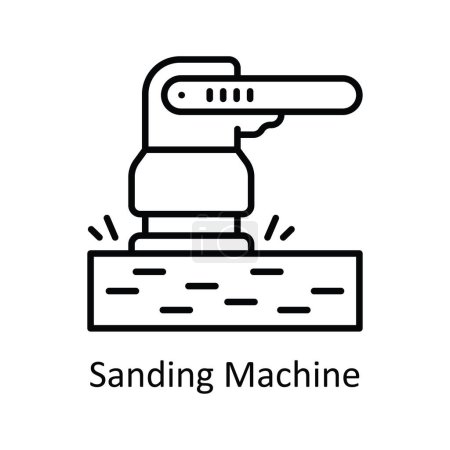 Illustration for Sanding Machine Vector  outline Icon Design illustration. Home Repair And Maintenance Symbol on White background EPS 10 File - Royalty Free Image