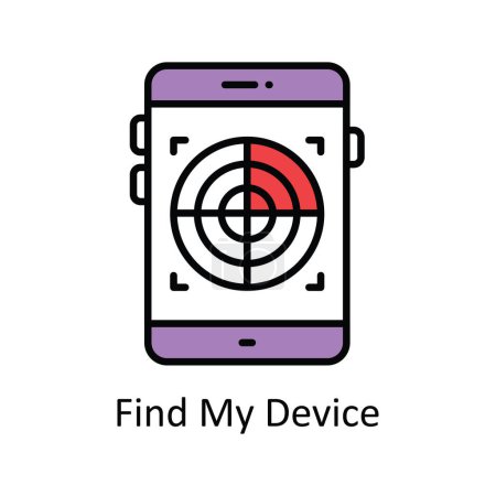 Illustration for Find My Device Vector  Fill outline Icon Design illustration. Map and Navigation Symbol on White background EPS 10 File - Royalty Free Image
