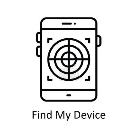 Illustration for Find My Device Vector   outline Icon Design illustration. Map and Navigation Symbol on White background EPS 10 File - Royalty Free Image