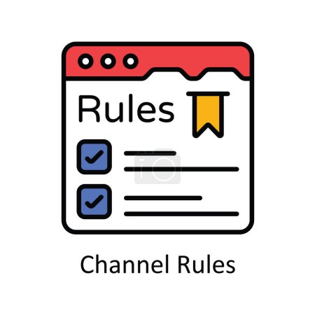 Illustration for Channel Rules Vector   Fill outline Icon Design illustration. Online streaming Symbol on White background EPS 10 File - Royalty Free Image