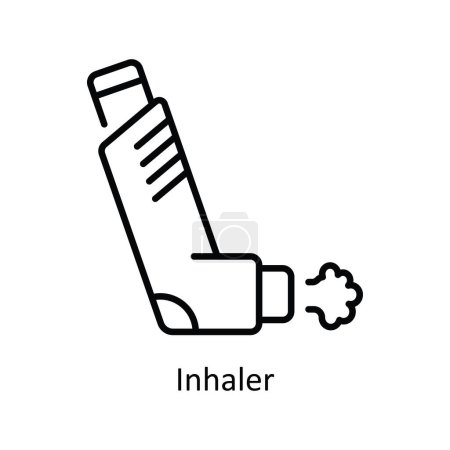 Illustration for Inhaler Vector   outline Icon Design illustration. Pharmacy  Symbol on White background EPS 10 File - Royalty Free Image