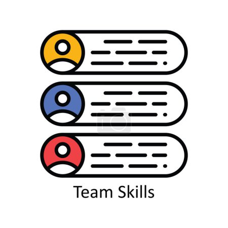 Illustration for Team Skills Vector  fill outline Icon Design illustration. Product Management Symbol on White background EPS 10 File - Royalty Free Image