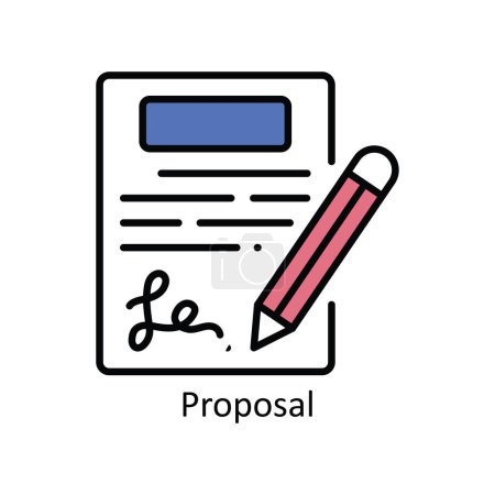 Proposal Vector  fill outline Icon Design illustration. Product Management Symbol on White background EPS 10 File