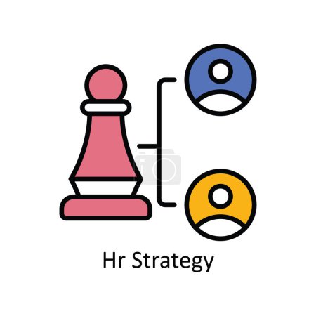 Illustration for Hr Strategy Vector  fill outline Icon Design illustration. Product Management Symbol on White background EPS 10 File - Royalty Free Image