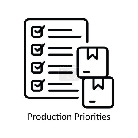 Illustration for Production Priorities Vector   outline Icon Design illustration. Product Management Symbol on White background EPS 10 File - Royalty Free Image