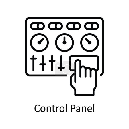 Ilustración de Panel de control Esquema vectorial Icono Ilustración de diseño. Símbolo de industrias inteligentes sobre fondo blanco Archivo EPS 10 - Imagen libre de derechos