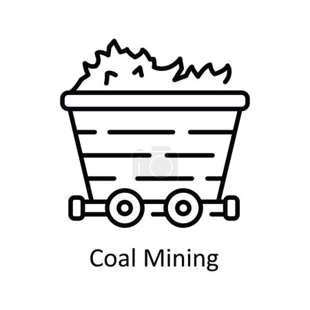 Illustration for Coal Mining Vector   outline Icon Design illustration. Smart Industries Symbol on White background EPS 10 File - Royalty Free Image