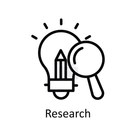 Research vector outline Icon Design illustration. Creative Process Symbol on White background EPS 10 File