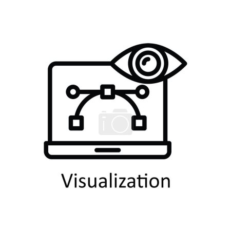 Visualización esquema vectorial Icono Diseño ilustración. Símbolo de proceso creativo sobre fondo blanco Archivo EPS 10