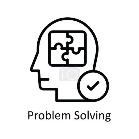Illustration for Problem Solving vector outline Icon Design illustration. Human Mentality Symbol on White background EPS 10 File - Royalty Free Image