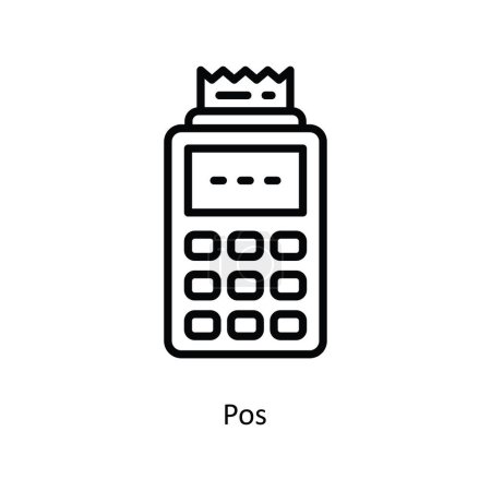 Illustration for Pos vector outline Icon Design illustration. Bank Symbol on White background EPS 10 File - Royalty Free Image